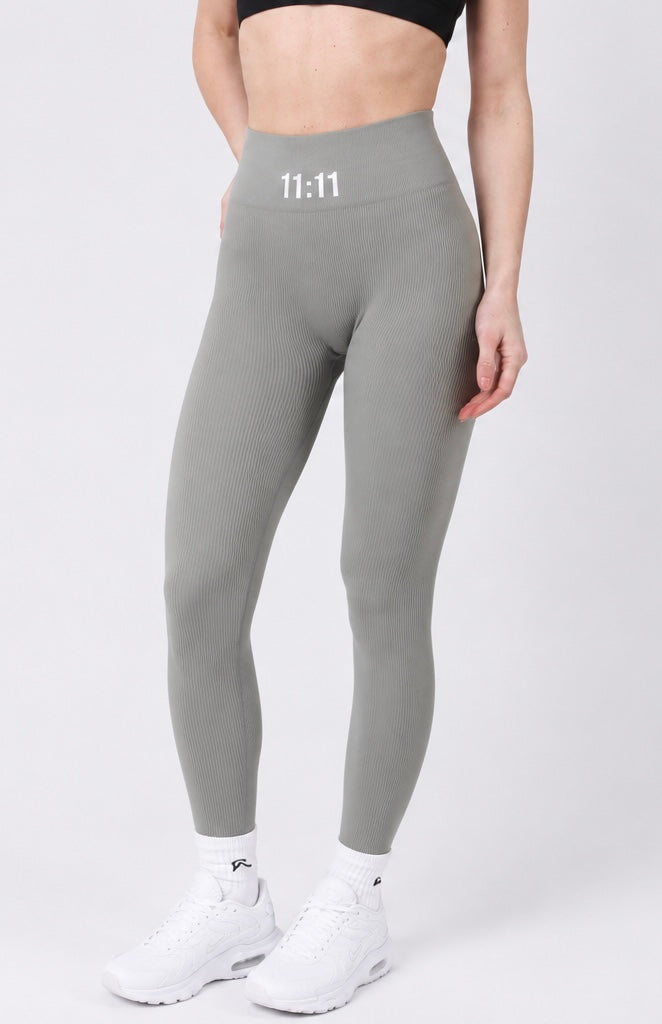 11:11 Light Grey Seamless High-Waisted Gym Leggings