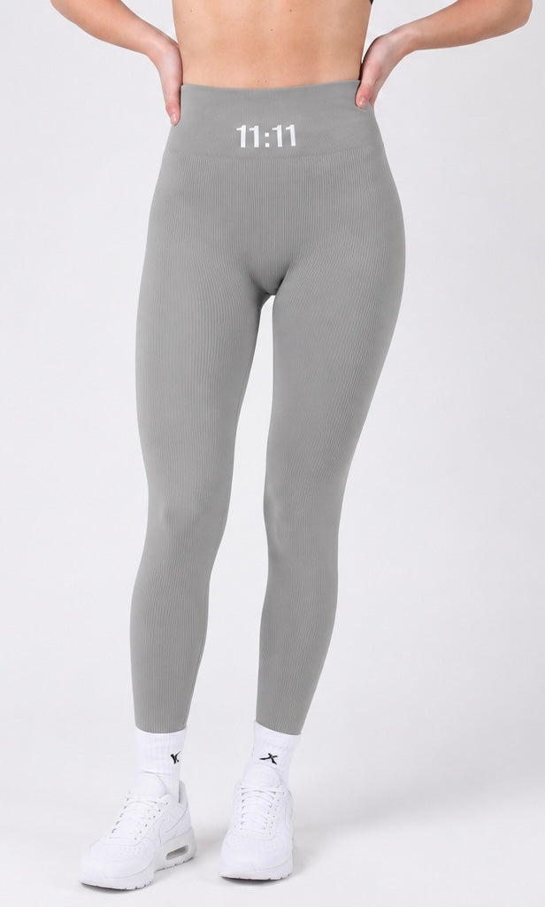 11:11 Light Grey Seamless High-Waisted Gym Leggings