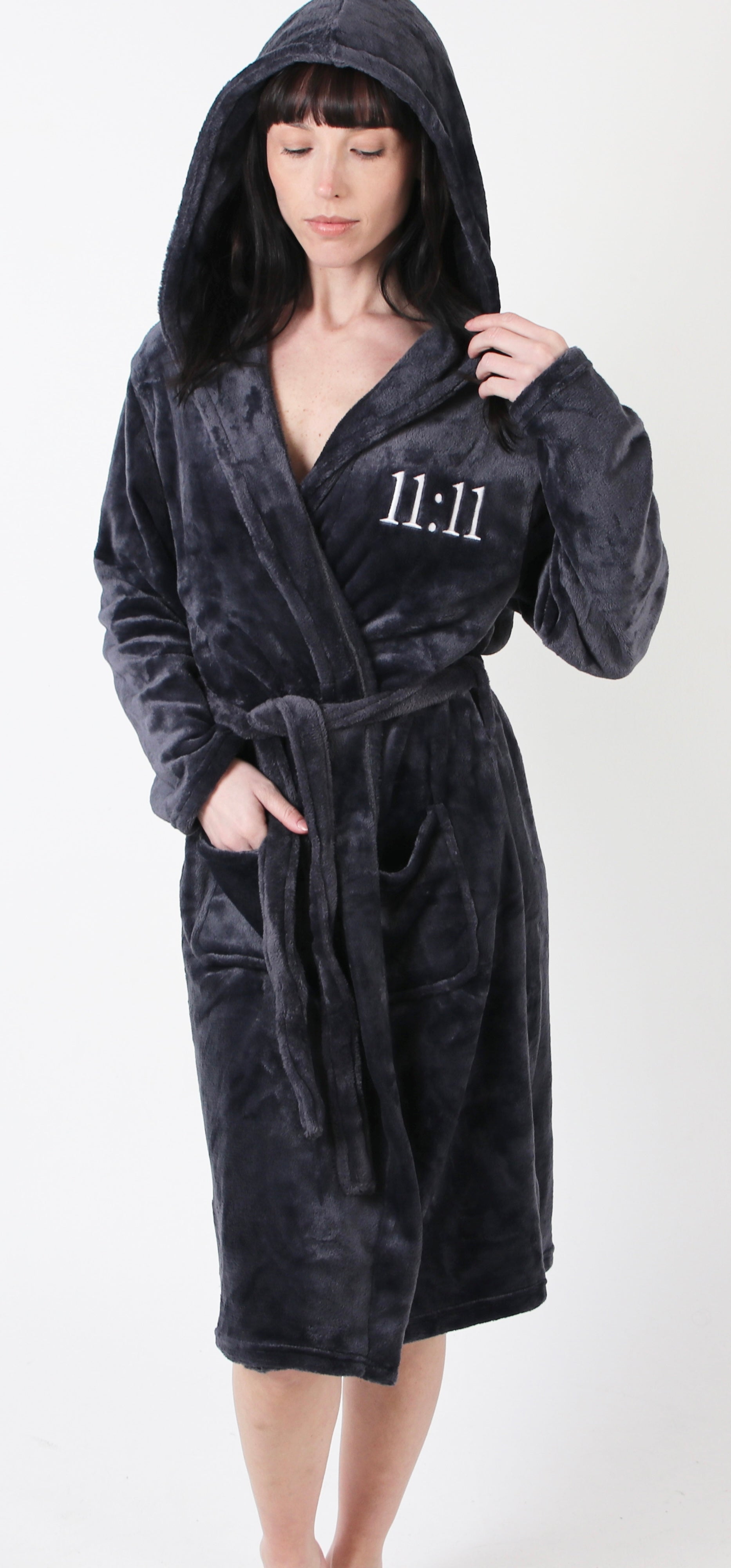 Personalised 11:11 Dressing Gown - Charcoal Grey