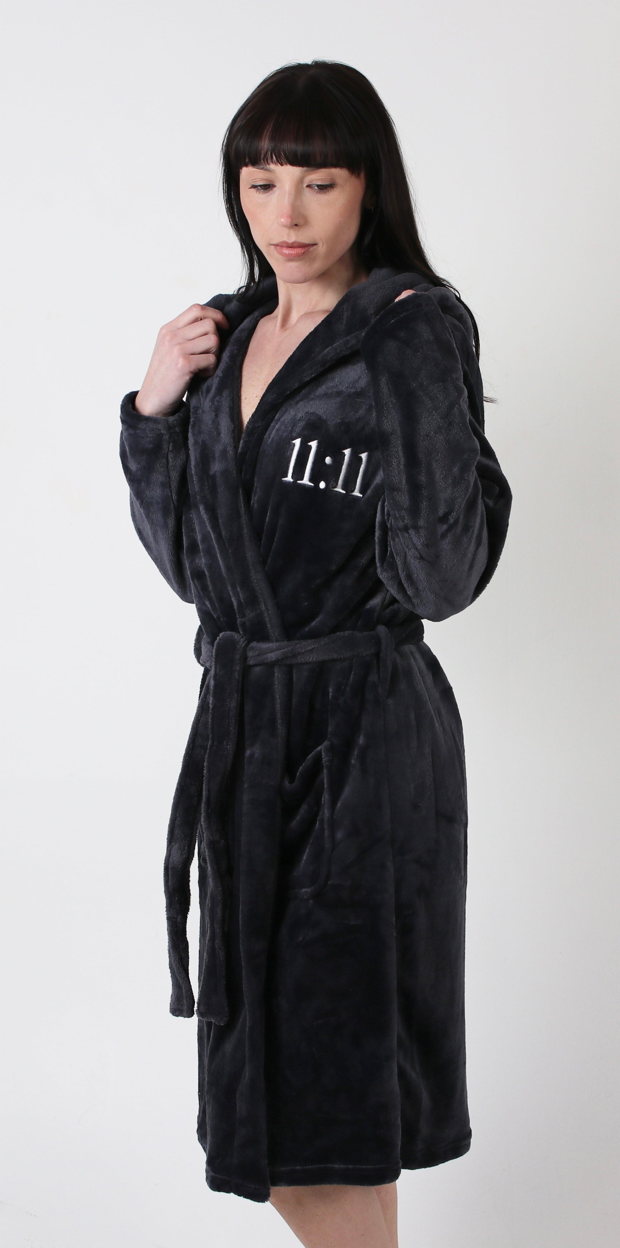 Personalised 11:11 Dressing Gown - Charcoal Grey