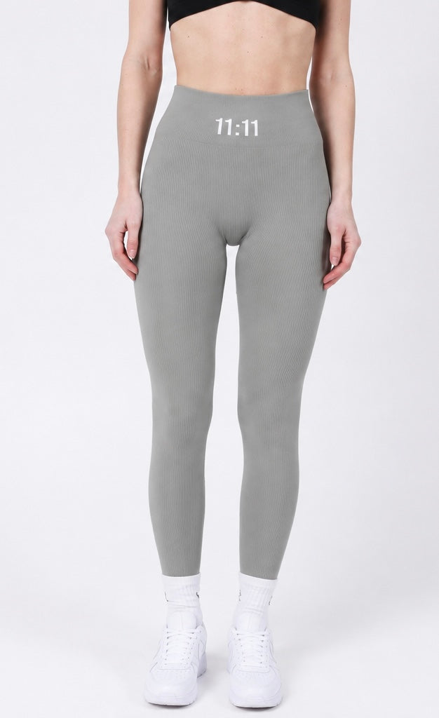 11:11 Light Grey Seamless High-Waisted Gym Leggings