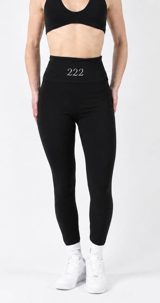 222 - Black Women’s High Waisted Gym Leggings with Pockets